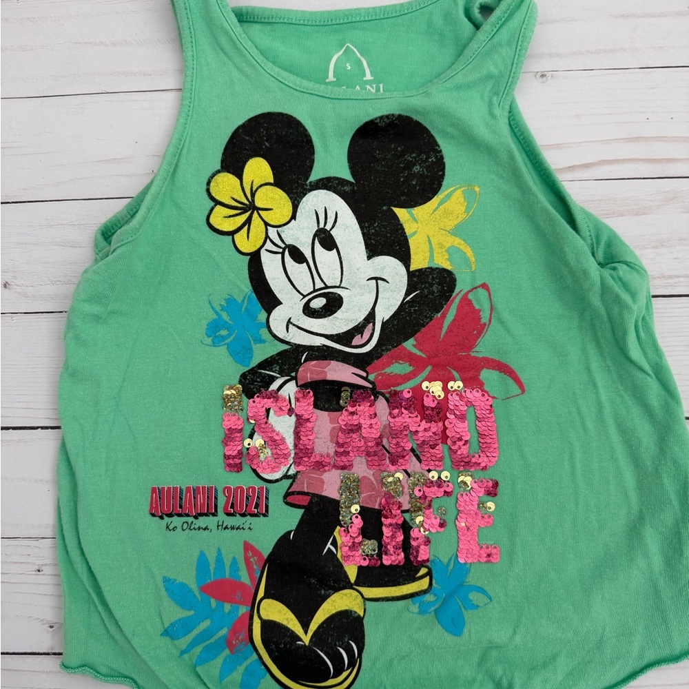 Disney Green Minnie Mouse Island Life Tank Top
